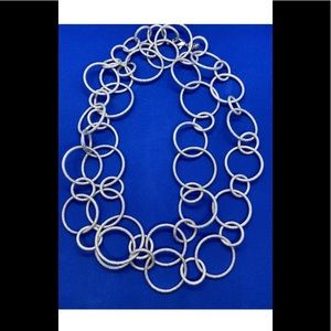 JOAN RIVERS SILVER TONE CIRCLE LINK NECKLACE